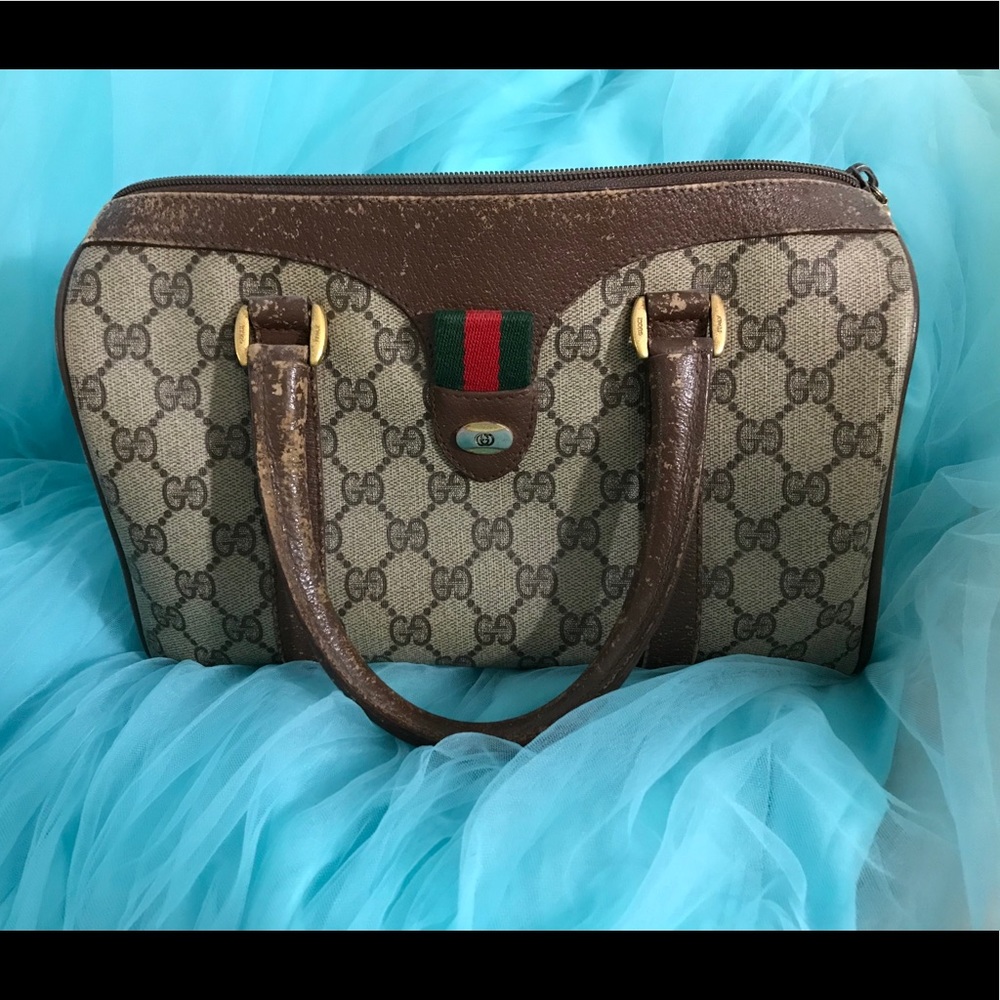 Authentic Vintage Gucci Boston Handbag